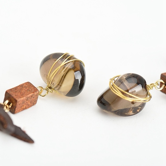 Original Design Smoky Quartz Dangle Earrings - Picture 4 of 7